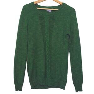 Karen Scott | Pretty Green Speckled Cable Knit Stretch Sweater